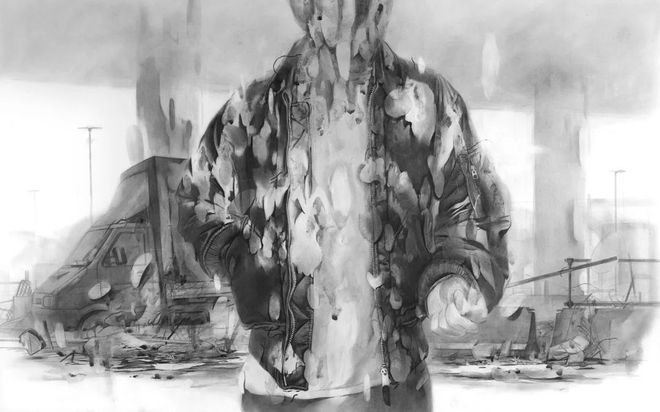 他擅用留白营造氛围感独特的木炭肖像画令人着迷pg电子平台(图2)